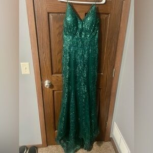Emerald Sequin Prom Dress
